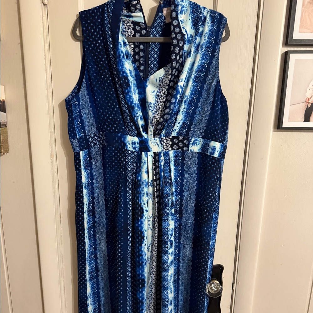 Chico's Blue and White Maxi Dress